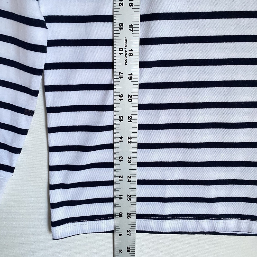 Italia Mania Top Women M Striped Crewneck Long Sleeve Capri Embroidered Nautical - Picture 4 of 6